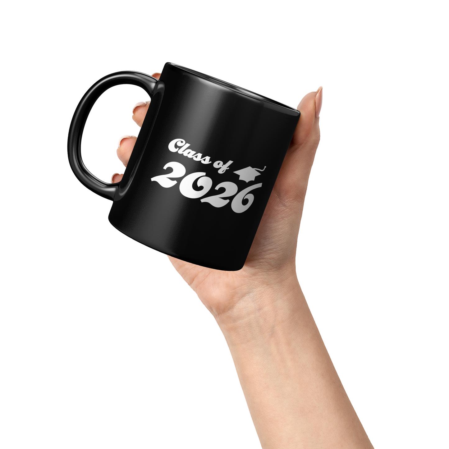 Class_of_2026_11oz_Mug_-_Black_Lifestyle_Raised_Hand_LH_Mockup.png
